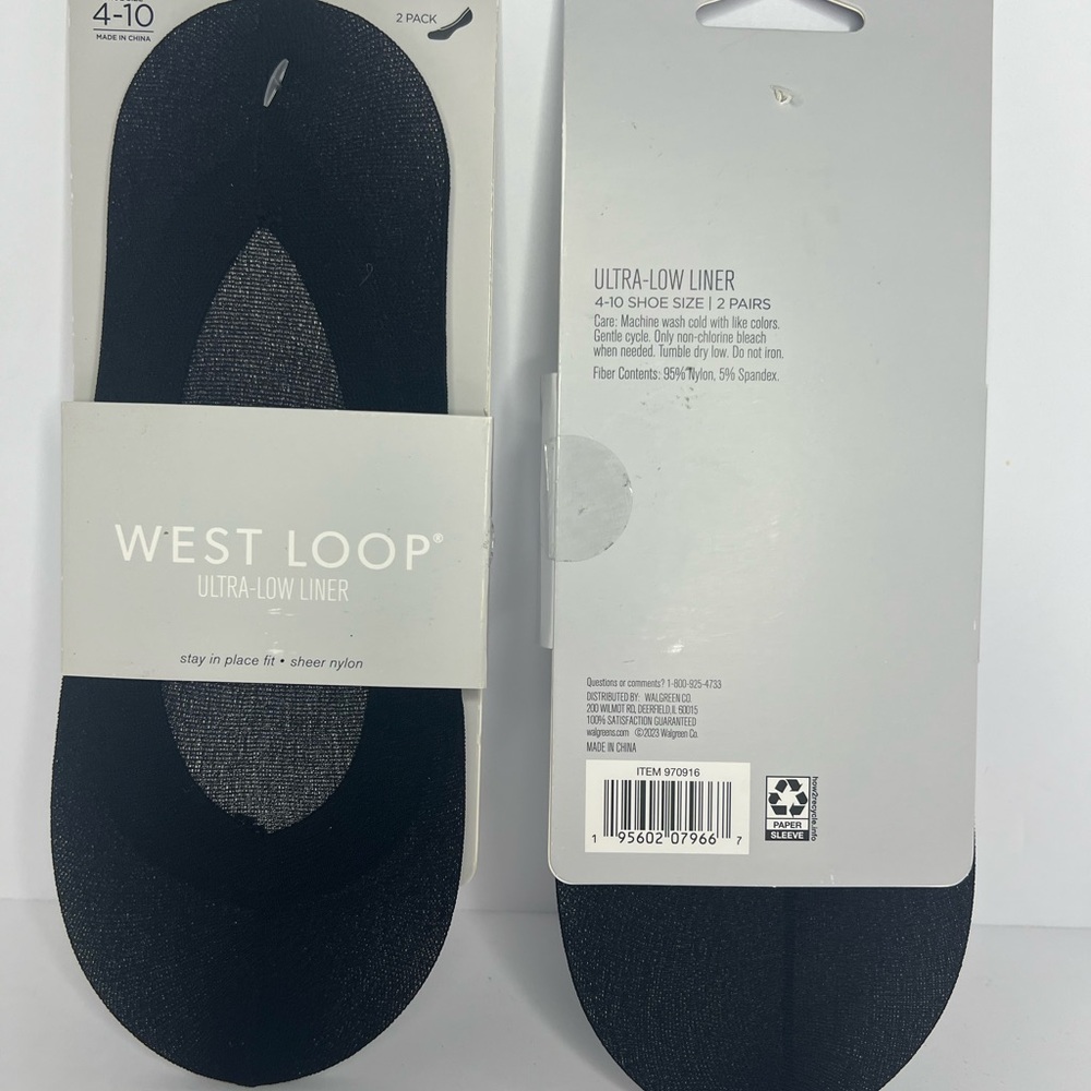 west loop Black Ultra-Low Liner Socks - 2 Pack